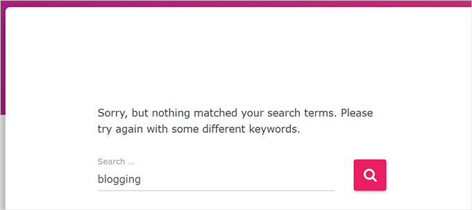 No results found for a search term in WordPress No results found for a search term in WordPress