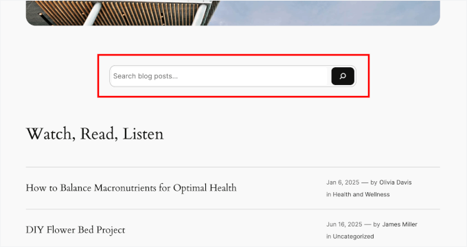 Previewing the archive search Previewing the archive search