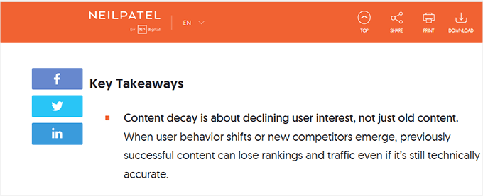 Answer first approach applied in an article on Neil Patel's website Answer first approach applied in an article on Neil Patel's website